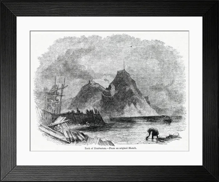 Framed Print : View of Dumbarton Castle and Rock, Scotland Framed Print : View of Dumbarton Castle and Rock, Scotland