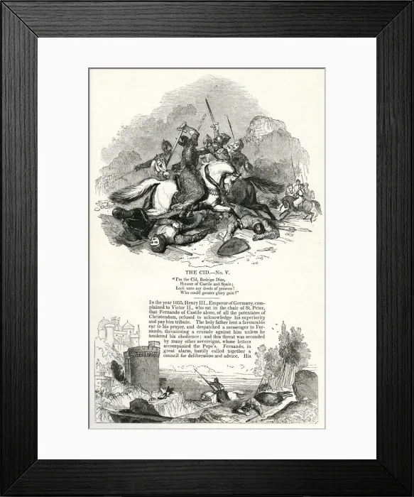 Framed Print : El Cid, Rodrigo Diaz de Vivar, Castilian nobleman Framed Print : El Cid, Rodrigo Diaz de Vivar, Castilian nobleman