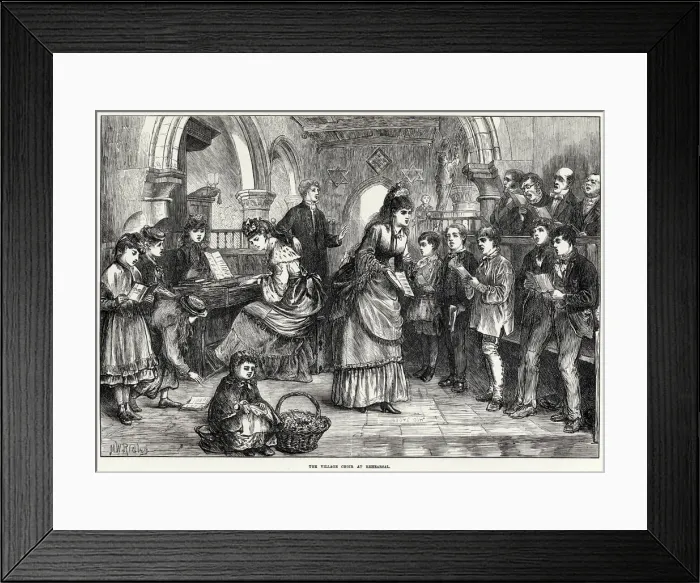 Framed Print : Villiage choir at rehearsal 1871 Framed Print : Villiage choir at rehearsal 1871