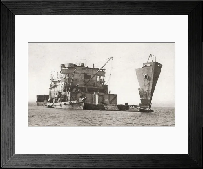Framed Print : The end of a Liberty ship at Netley, nr Southampton Framed Print : The end of a Liberty ship at Netley, nr Southampton