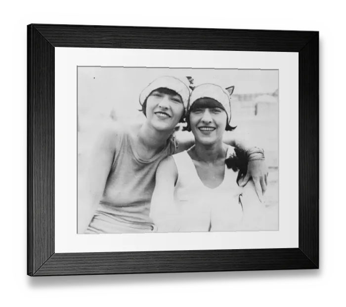 Framed Print : The Dolly Sisters in Deauville between engagements, 1926 Framed Print : The Dolly Sisters in Deauville between engagements, 1926