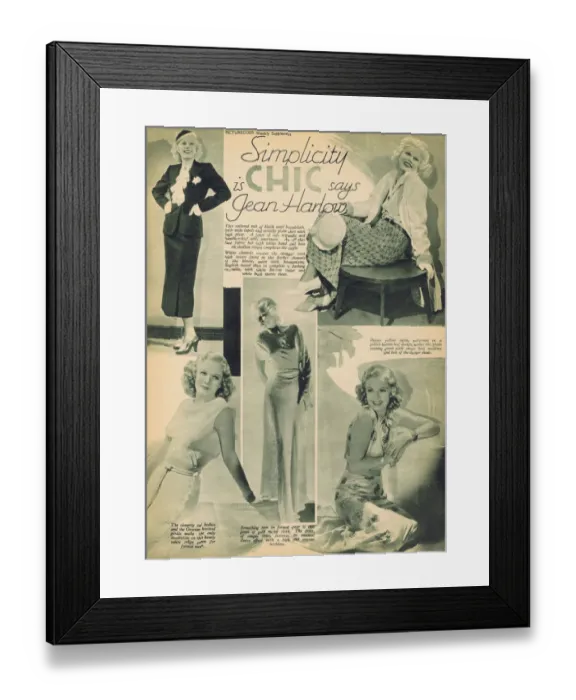 Framed Print : Fashion feature about the new Jean Harlow Framed Print : Fashion feature about the new Jean Harlow
