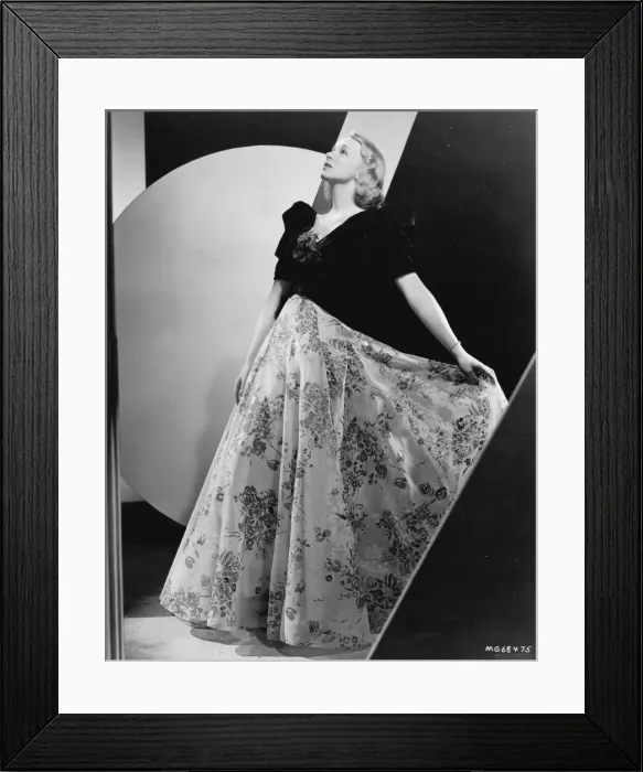 Framed Print : A dinner dress designed by Dolly Tree for Virginia Bruce Framed Print : A dinner dress designed by Dolly Tree for Virginia Bruce