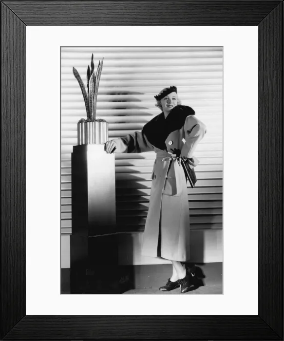 Framed Print : A coat designed by Dolly Tree for Virginia Bruce Framed Print : A coat designed by Dolly Tree for Virginia Bruce
