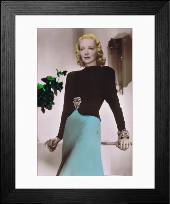 Framed Print : Simple dinner gown designed by Dolly Tree for Virginia Bruce Framed Print : Simple dinner gown designed by Dolly Tree for Virginia Bruce