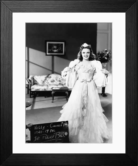 Framed Print : A wardrobe test showing a pink net evening gown Framed Print : A wardrobe test showing a pink net evening gown