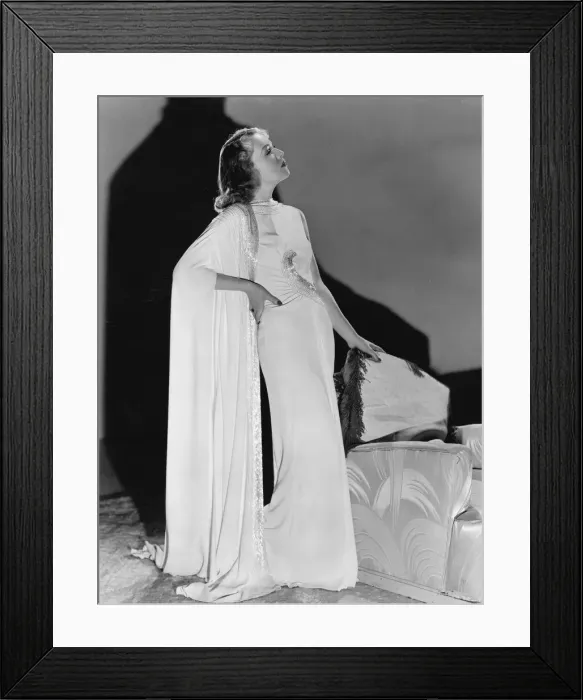 Framed Print : Rita Johnson in elegant Dolly Tree evening gown Framed Print : Rita Johnson in elegant Dolly Tree evening gown