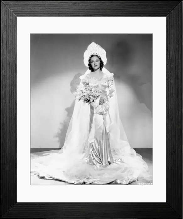 Framed Print : Virginia Field in her bridal gown designed by Dolly Tree Framed Print : Virginia Field in her bridal gown designed by Dolly Tree