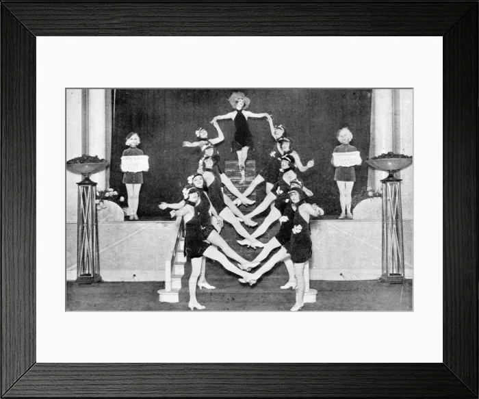 Framed Print : The chorus in the cabaret show staged at the Queens Hotel Framed Print : The chorus in the cabaret show staged at the Queens Hotel