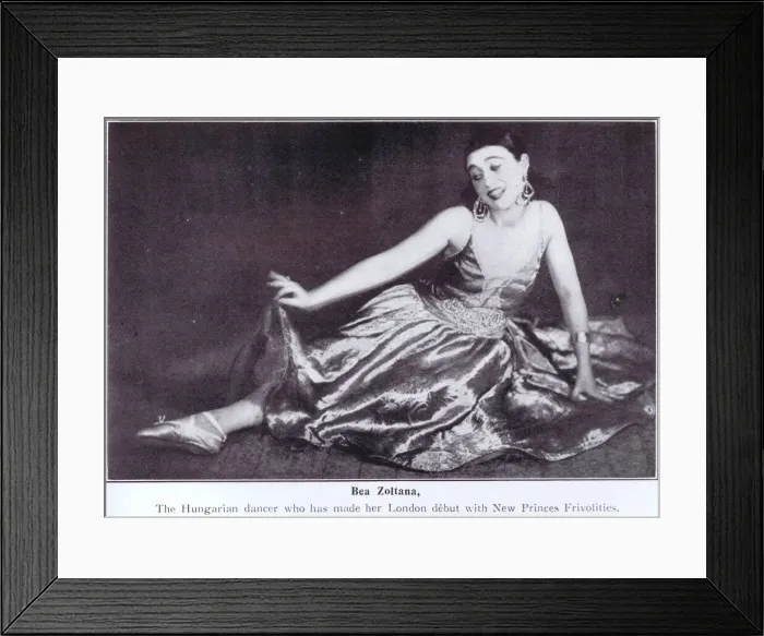 Framed Print : Bea Zoltana, in the New Princes Frivolities cabaret, London Framed Print : Bea Zoltana, in the New Princes Frivolities cabaret, London