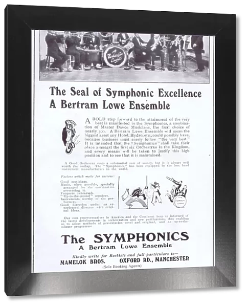 Advert for The Symphonics, a Bertram Lowe Ensemble