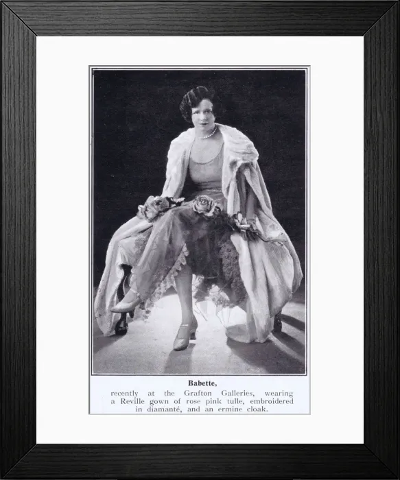 Framed Print : The dancer Babette wearing a gown by Reville, 1924 Framed Print : The dancer Babette wearing a gown by Reville, 1924