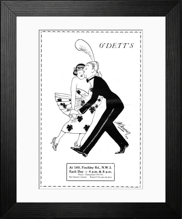 Framed Print : Advert for Odetts Dance Club, London, 1920 Framed Print : Advert for Odetts Dance Club, London, 1920