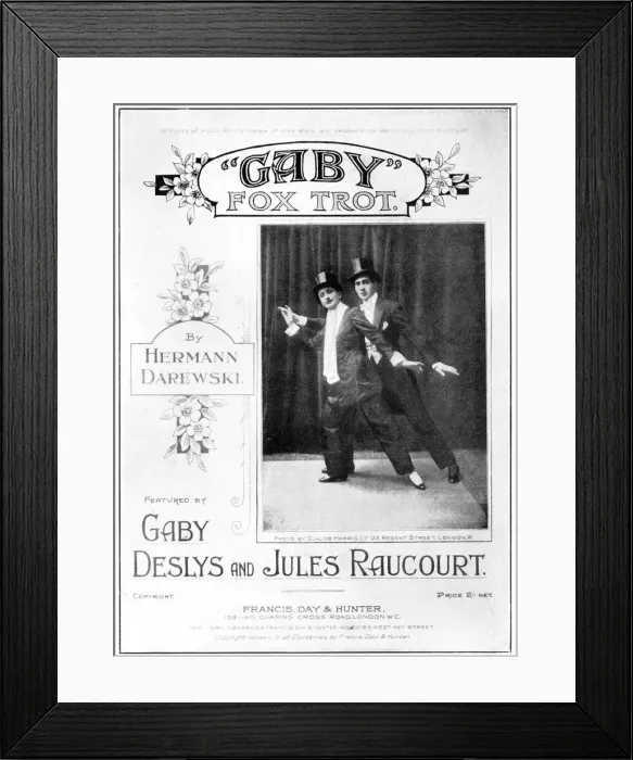 Framed Print : Sheet music for the Gaby Fox Trot featuring Gabys Deslys Framed Print : Sheet music for the Gaby Fox Trot featuring Gabys Deslys