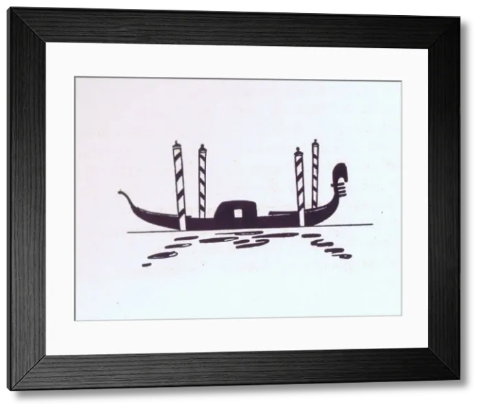 Framed Print : A sketch of a typical gondola, Venice, 1929 Framed Print : A sketch of a typical gondola, Venice, 1929