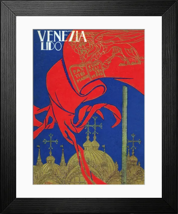 Framed Print : Cover of guide brochure Venezia Lido 1929 Framed Print : Cover of guide brochure Venezia Lido 1929