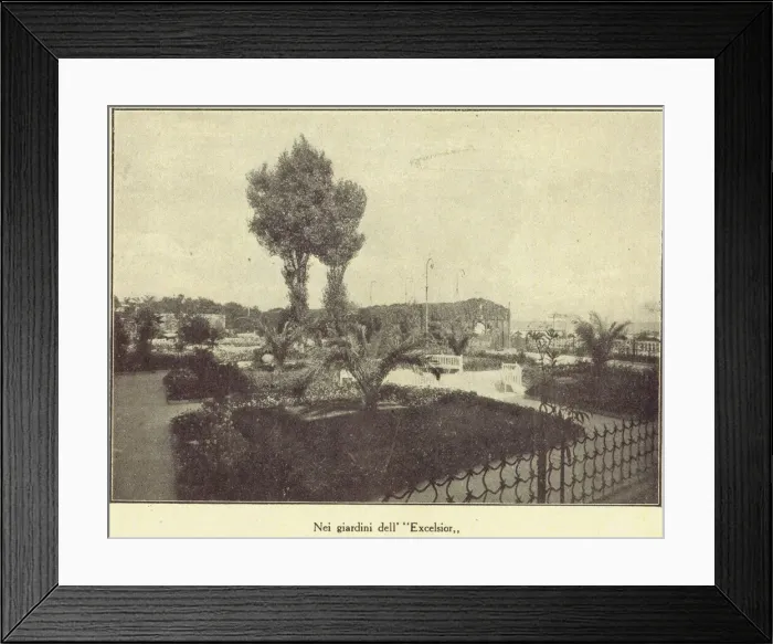 Framed Print : The garden of the Excelsior Hotel, Lido, Venice, 1924 Framed Print : The garden of the Excelsior Hotel, Lido, Venice, 1924