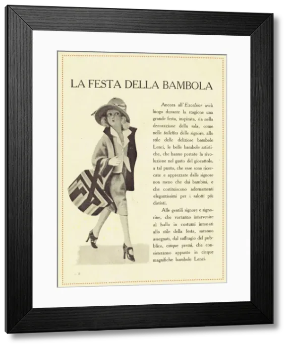 Framed Print : A listing for the Doll Festival at the Excelsior Hotel, L Framed Print : A listing for the Doll Festival at the Excelsior Hotel, L