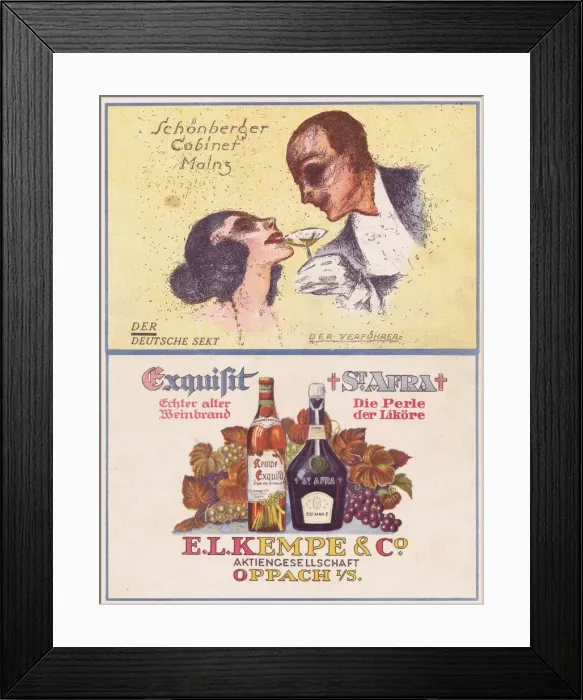Framed Print : Advert for sparkling wine Framed Print : Advert for sparkling wine