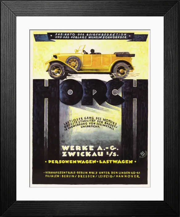 Framed Print : Advert for the motorcar manufacturer Horch Framed Print : Advert for the motorcar manufacturer Horch