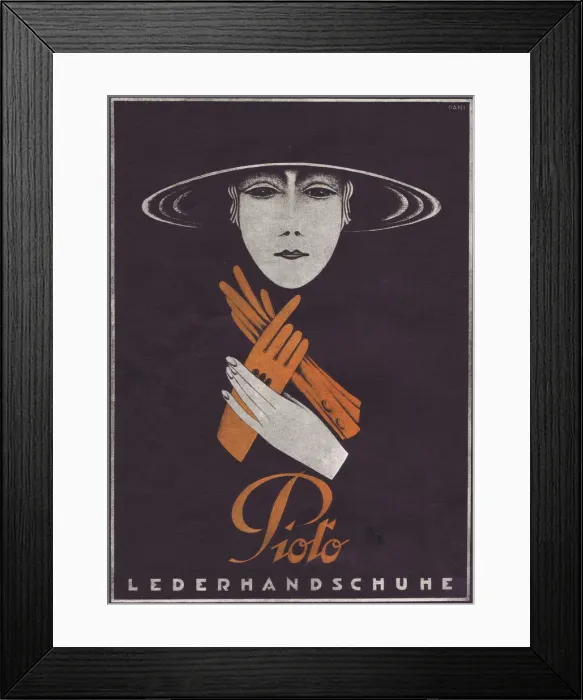 Framed Print : Advert from Reigen Magazine, 1923 for Piole leather gloves Framed Print : Advert from Reigen Magazine, 1923 for Piole leather gloves