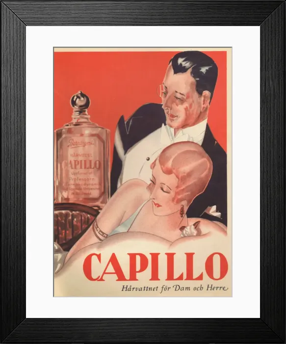 Framed Print : Advert for Capillo hair cream for men and woman, 1931 Framed Print : Advert for Capillo hair cream for men and woman, 1931