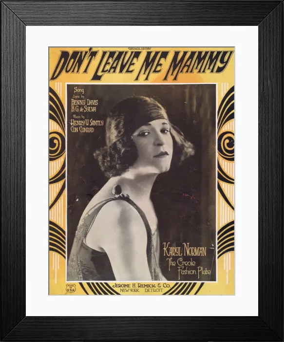 Framed Print : Sheet music - female impersonator Karyl Norman Framed Print : Sheet music - female impersonator Karyl Norman
