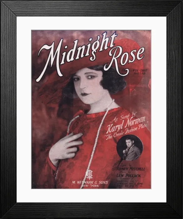 Framed Print : Sheet music - female impersonator Karyl Norman Framed Print : Sheet music - female impersonator Karyl Norman