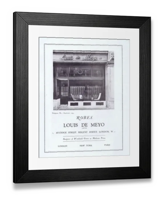 Framed Print : Advert for Robes by Louis De Meyo, Regent Street, London Framed Print : Advert for Robes by Louis De Meyo, Regent Street, London
