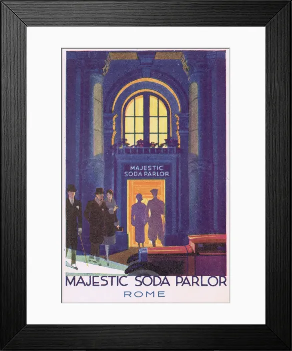 Framed Print : Soda Parlor at the Majestic Hotel, Rome, 1920s Framed Print : Soda Parlor at the Majestic Hotel, Rome, 1920s