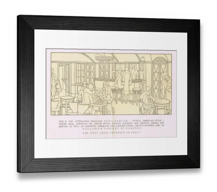 Framed Print : Interior the Soda Parlor at the Majestic Hotel, Rome, 1920s Framed Print : Interior the Soda Parlor at the Majestic Hotel, Rome, 1920s
