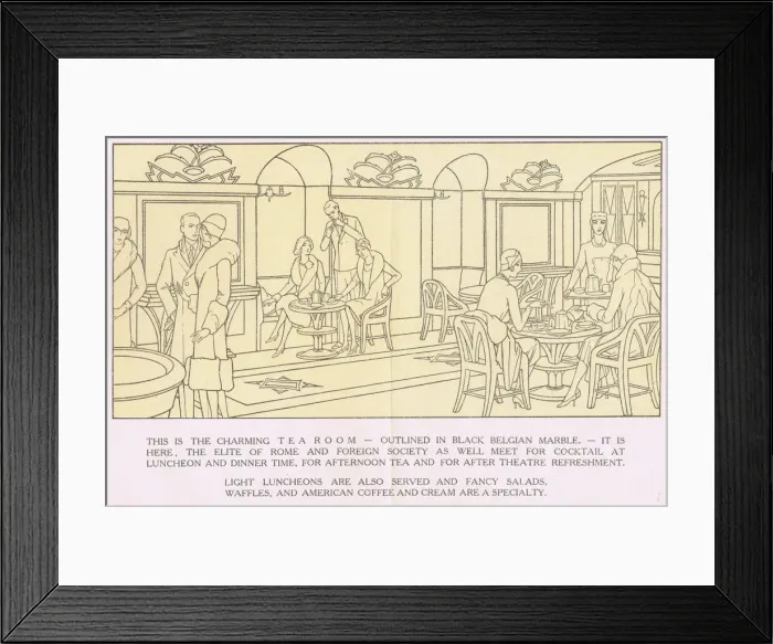 Framed Print : Te Soda Parlor at the Majestic Hotel, Rome, 1920s Framed Print : Te Soda Parlor at the Majestic Hotel, Rome, 1920s
