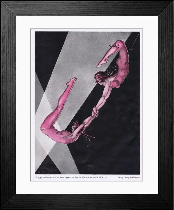 Framed Print : Acrobats, the two Nuttis