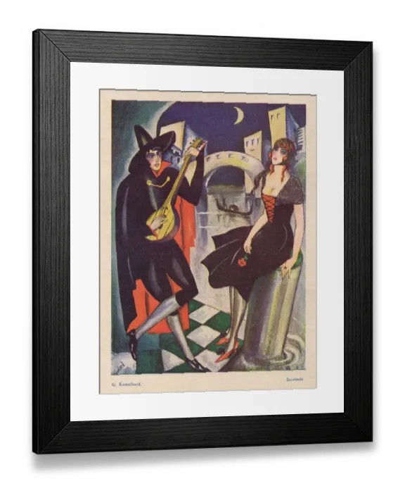 Framed Print : A romantic sketch of a woman being serenaded in Venice, 1924 Framed Print : A romantic sketch of a woman being serenaded in Venice, 1924