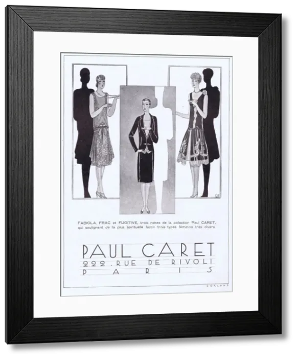 Framed Print : Advert for a creations by Paul Caret, Paris, 1920s Framed Print : Advert for a creations by Paul Caret, Paris, 1920s