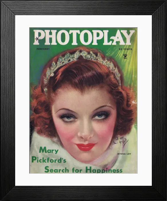 Framed Print : Front cover of Photoplay featuring Myrna Loy, 1935 Framed Print : Front cover of Photoplay featuring Myrna Loy, 1935