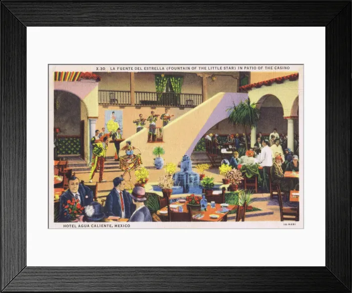 Framed Print : Patio of the Casino at the Hotel Agua Caliente, Mexico Framed Print : Patio of the Casino at the Hotel Agua Caliente, Mexico