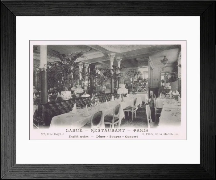 Framed Print : An interior view of the Larue restaurant, Paris, 1920s Framed Print : An interior view of the Larue restaurant, Paris, 1920s