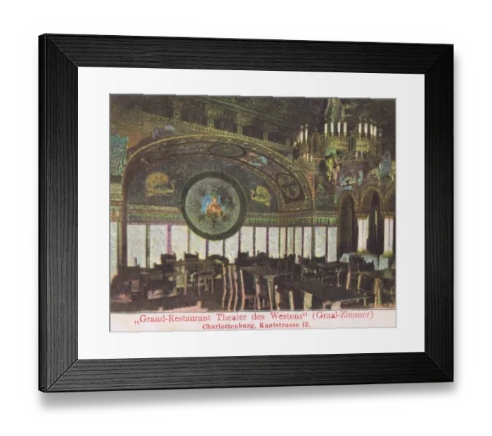 Framed Print : Interior view - grand restaurant in the Theatre Des Westerns Framed Print : Interior view - grand restaurant in the Theatre Des Westerns