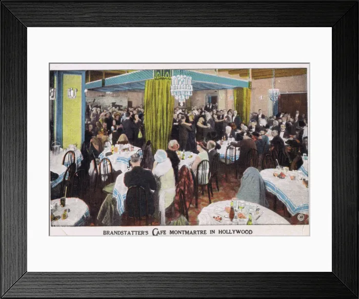 Framed Print : A view of Brandstatters Caf Montmartre in Hollywood, 1920s Framed Print : A view of Brandstatters Caf Montmartre in Hollywood, 1920s