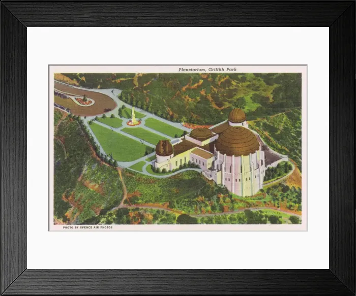 Framed Print : Postcard showing the Planetarium at Griffith Park, Hollywood Framed Print : Postcard showing the Planetarium at Griffith Park, Hollywood