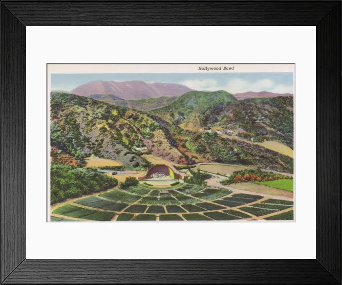 Framed Print : Postcard showing the Hollywood Bowl, 1930s Framed Print : Postcard showing the Hollywood Bowl, 1930s