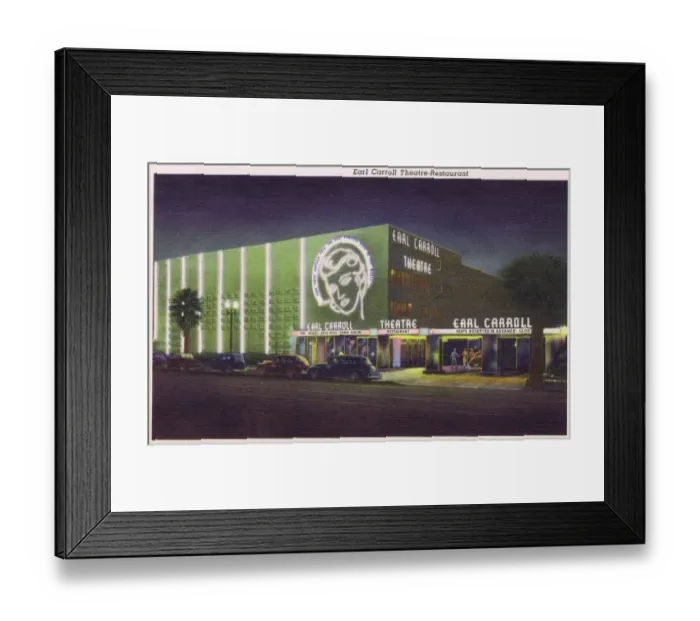 Framed Print : Postcard showing Earl Carroll Theatre-Restaurant, Hollywood Framed Print : Postcard showing Earl Carroll Theatre-Restaurant, Hollywood