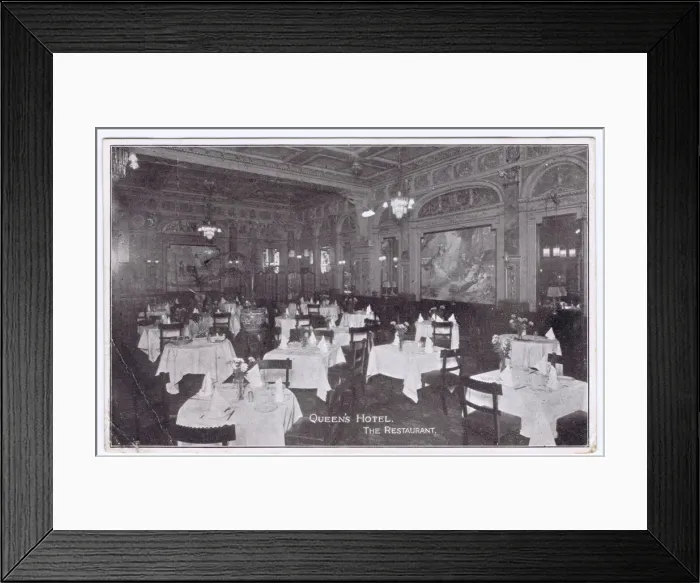 Framed Print : Restaurant at the Queens Hotel, Leicester Square, London Framed Print : Restaurant at the Queens Hotel, Leicester Square, London