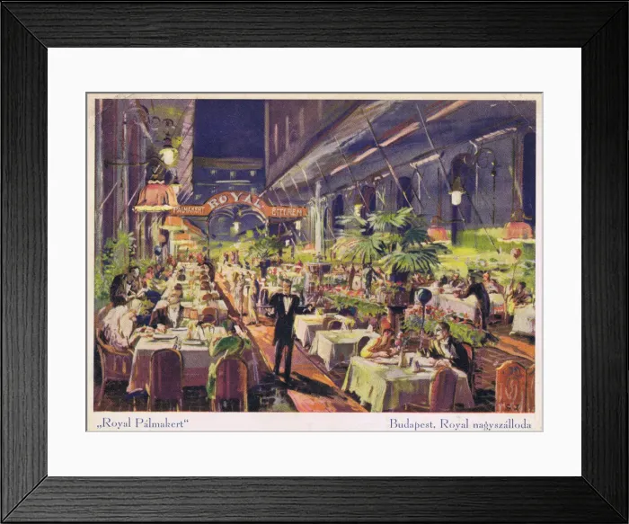 Framed Print : The Palm Terrace at the Grand Hotel Royal, Budapest, 1920s Framed Print : The Palm Terrace at the Grand Hotel Royal, Budapest, 1920s