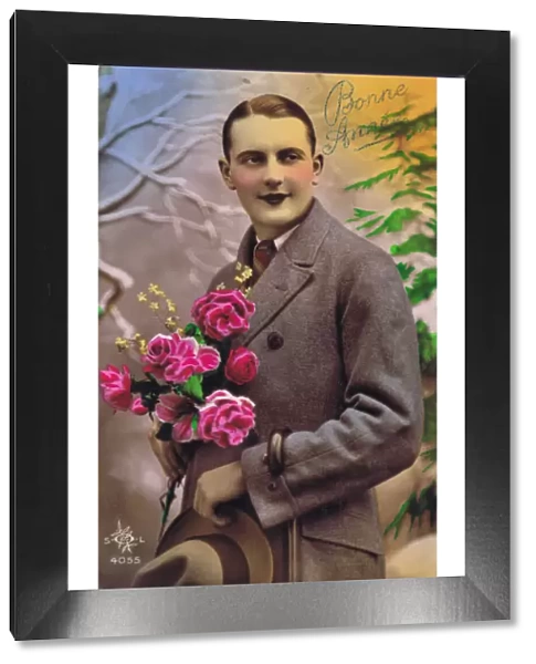 Postcard of effete French man, 1920s