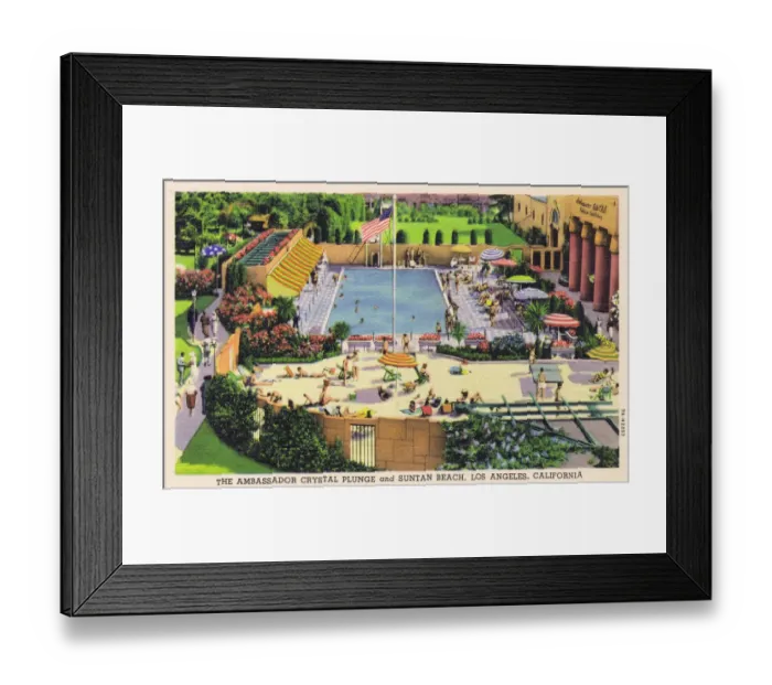 Framed Print : Swimming pool and suntan beach area - Ambassadors Hotel Framed Print : Swimming pool and suntan beach area - Ambassadors Hotel