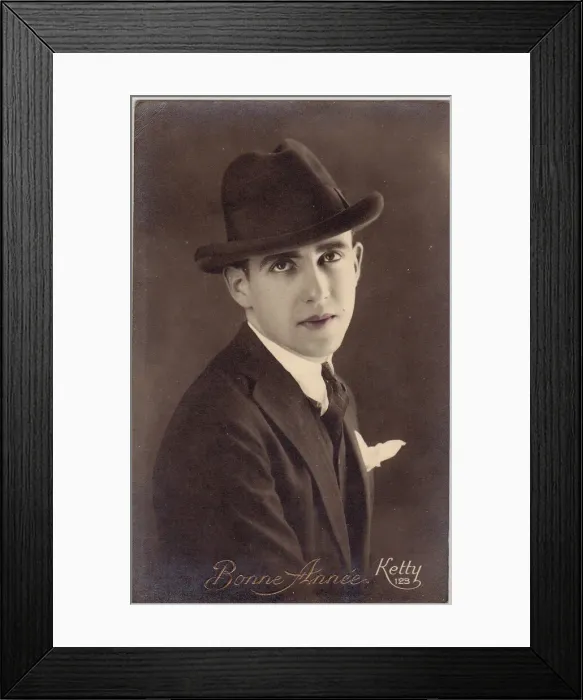 Framed Print : Postcard of effete French man, 1920s Framed Print : Postcard of effete French man, 1920s