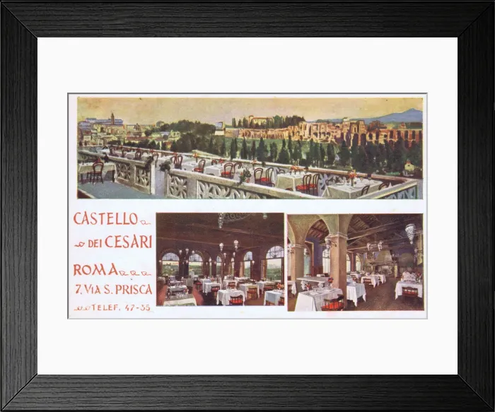 Framed Print : Castello Dei Cesari Restaurant, Rome 1920s Framed Print : Castello Dei Cesari Restaurant, Rome 1920s