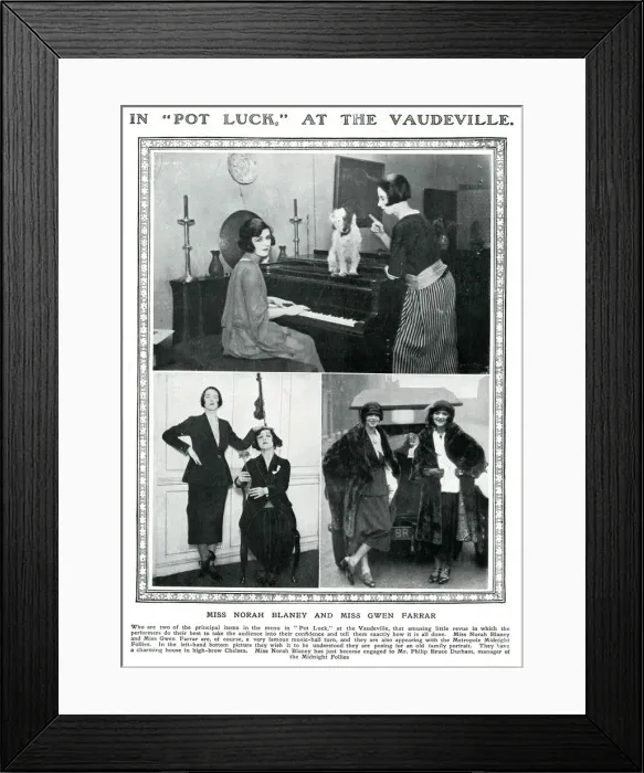 Framed Print : Norah Blaney and Gwen Farrar in Pot Luck, 1922 Framed Print : Norah Blaney and Gwen Farrar in Pot Luck, 1922